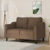 Kétszemélyes barna szövetkanapé 120 cm