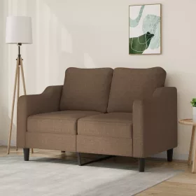 Kétszemélyes barna szövetkanapé 120 cm