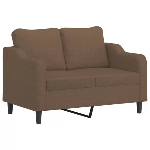 Kétszemélyes barna szövetkanapé 120 cm