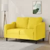 2 személyes világossárga szövet kanapé 120 cm