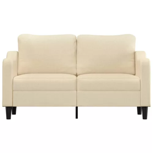 Kétszemélyes krémszínű szövetkanapé 140 cm