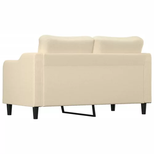 Kétszemélyes krémszínű szövetkanapé 140 cm