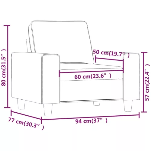 Bordó szövet kanapéfotel 60 cm