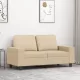 Kétszemélyes krémszínű szövetkanapé 120 cm