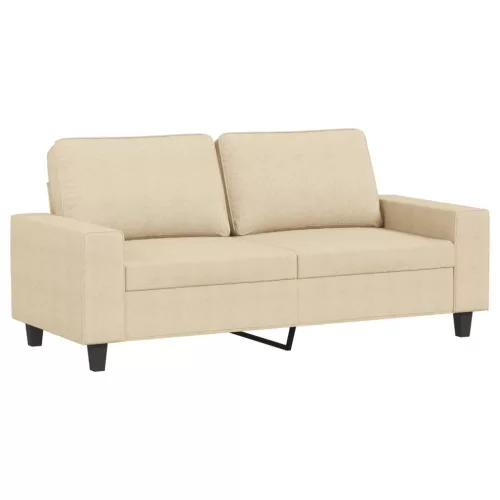 Kétszemélyes krémszínű szövetkanapé 140 cm