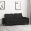 Kétszemélyes fekete szövetkanapé 140 cm