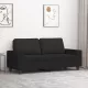 Kétszemélyes fekete szövetkanapé 140 cm