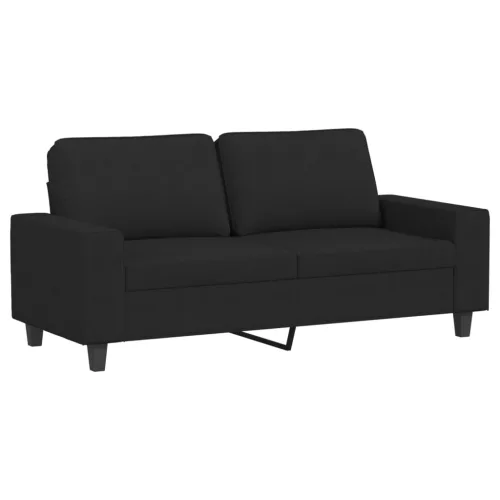 Kétszemélyes fekete szövetkanapé 140 cm