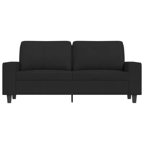 Kétszemélyes fekete szövetkanapé 140 cm