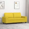 2 személyes világossárga szövet kanapé 140 cm