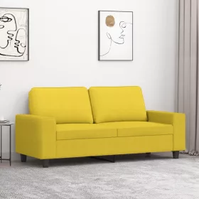 2 személyes világossárga szövet kanapé 140 cm