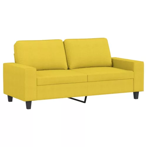 2 személyes világossárga szövet kanapé 140 cm