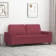 Kétszemélyes bordó szövet kanapé 140 cm