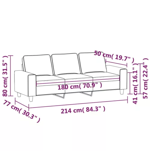 3 személyes világossárga szövet kanapé 180 cm