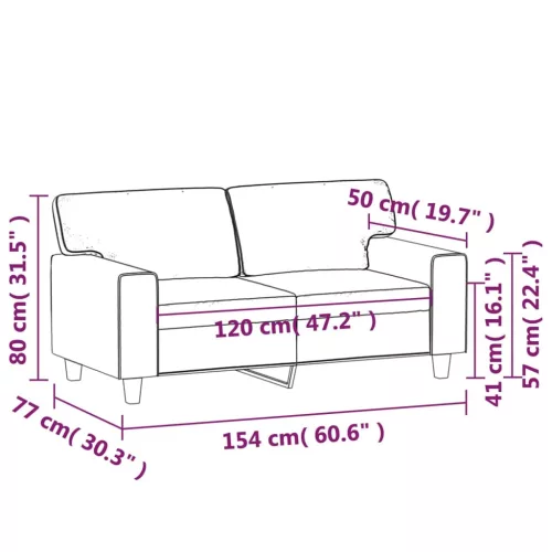 2 személyes krémszínű műbőr kanapé 120 cm
