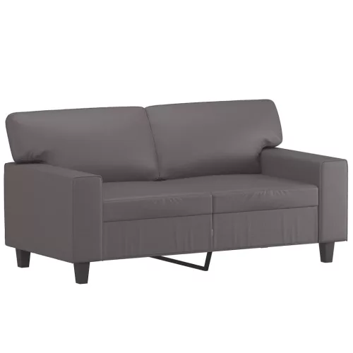 2 személyes szürke műbőr kanapé 120 cm