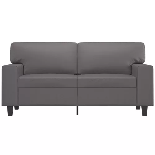 2 személyes szürke műbőr kanapé 120 cm
