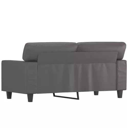 2 személyes szürke műbőr kanapé 120 cm