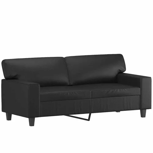 2 személyes fekete műbőr kanapé 140 cm