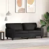 2 személyes fekete műbőr kanapé 140 cm