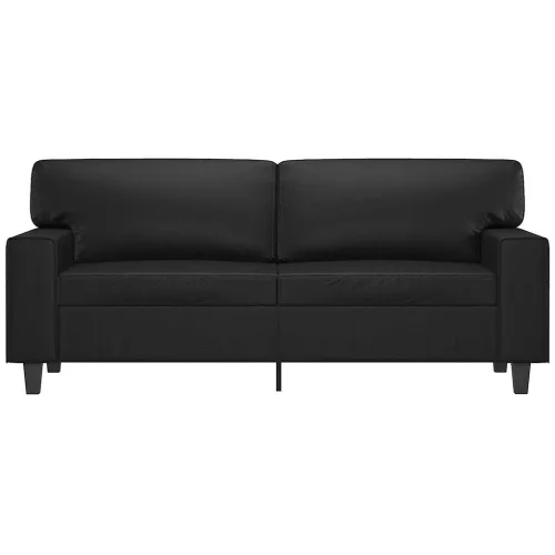 2 személyes fekete műbőr kanapé 140 cm
