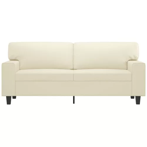 2 személyes krémszínű műbőr kanapé 140 cm