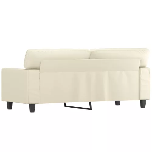 2 személyes krémszínű műbőr kanapé 140 cm