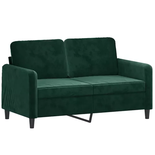 Kétszemélyes sötétzöld bársony kanapé 120 cm