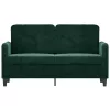 Kétszemélyes sötétzöld bársony kanapé 120 cm