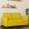 Kétszemélyes sárga bársony kanapé 120 cm