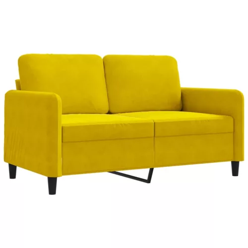 Kétszemélyes sárga bársony kanapé 120 cm