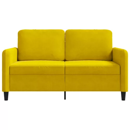 Kétszemélyes sárga bársony kanapé 120 cm