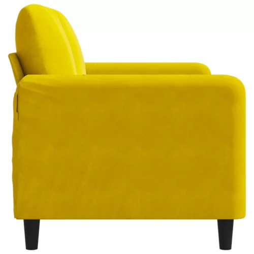 Kétszemélyes sárga bársony kanapé 120 cm