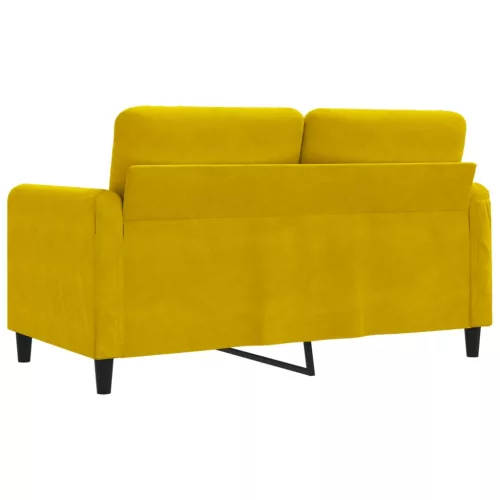 Kétszemélyes sárga bársony kanapé 120 cm