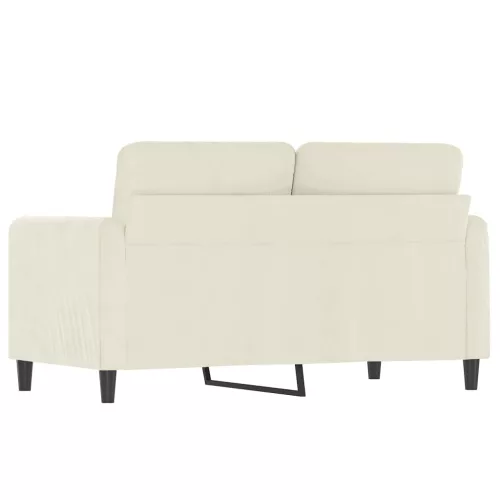 Kétszemélyes krémszínű bársony kanapé 120 cm