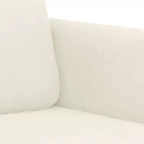 Kétszemélyes krémszínű bársony kanapé 120 cm