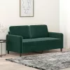 Kétszemélyes sötétzöld bársony kanapé 140 cm
