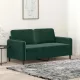 Kétszemélyes sötétzöld bársony kanapé 140 cm