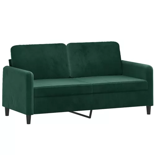 Kétszemélyes sötétzöld bársony kanapé 140 cm