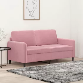 Kétszemélyes rózsaszín bársony kanapé 140 cm