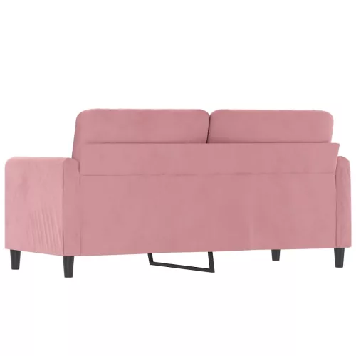 Kétszemélyes rózsaszín bársony kanapé 140 cm