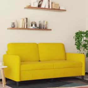 Kétszemélyes sárga bársony kanapé 140 cm