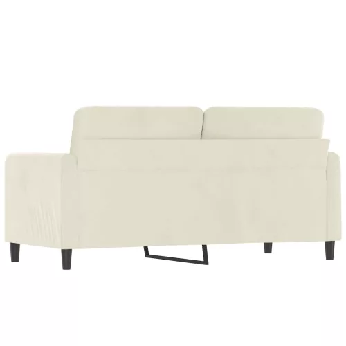 Kétszemélyes krémszínű bársony kanapé 140 cm