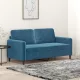 Kétszemélyes kék bársony kanapé 140 cm
