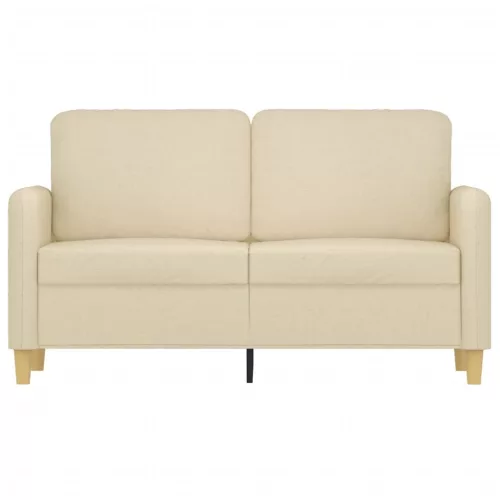 Kétszemélyes krémszínű szövetkanapé 120 cm