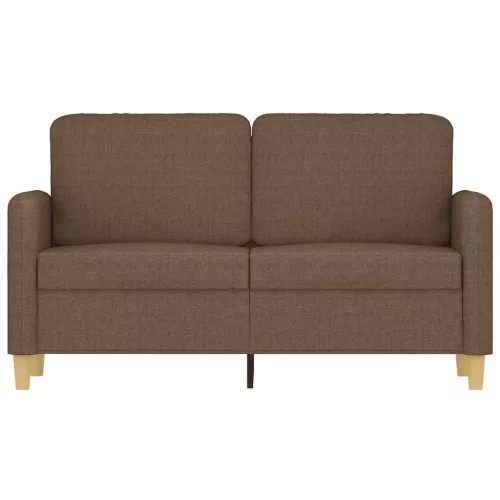 Kétszemélyes barna szövetkanapé 120 cm
