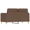 Kétszemélyes barna szövetkanapé 120 cm