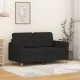 Kétszemélyes fekete szövetkanapé 120 cm