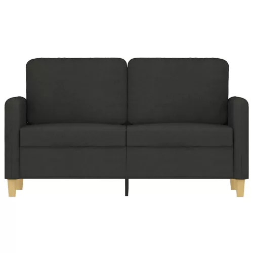 Kétszemélyes fekete szövetkanapé 120 cm