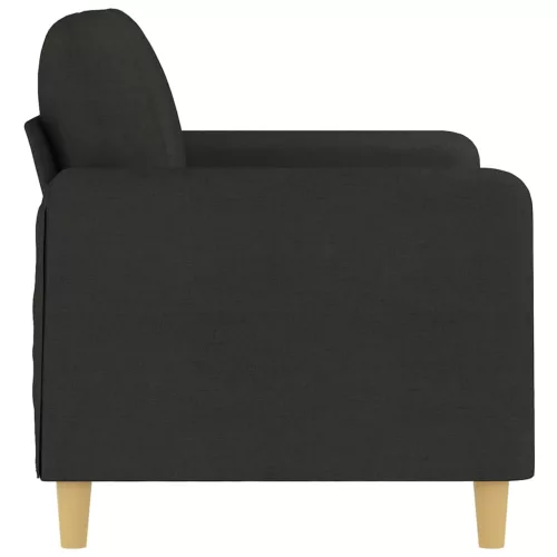 Kétszemélyes fekete szövetkanapé 120 cm